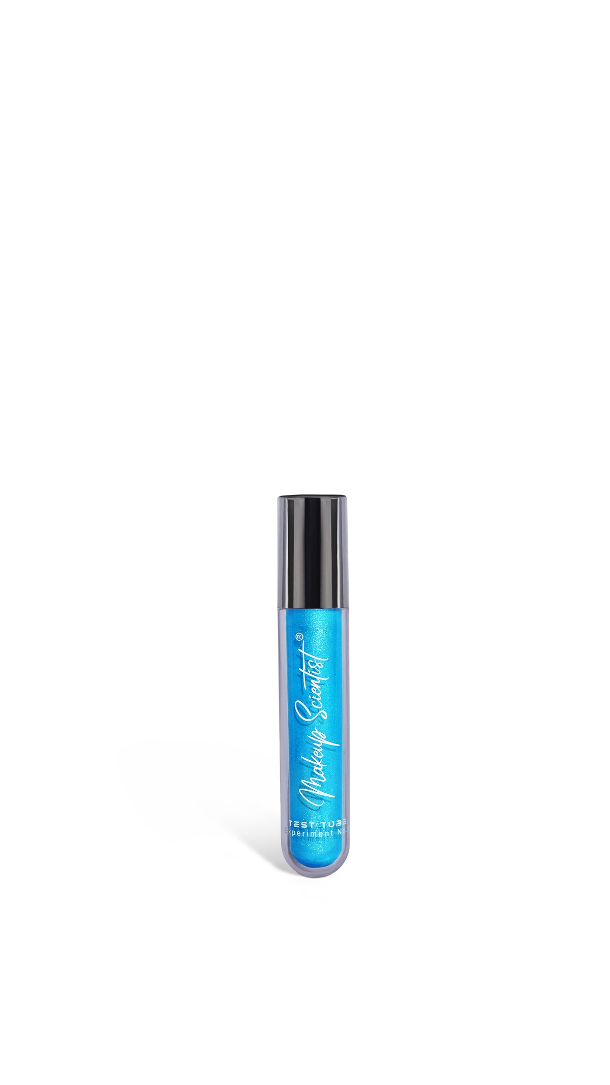 Blue Liquid Eyeshadow Test Tube by Makeup Scientist - highly pigmented metallic blue formula
