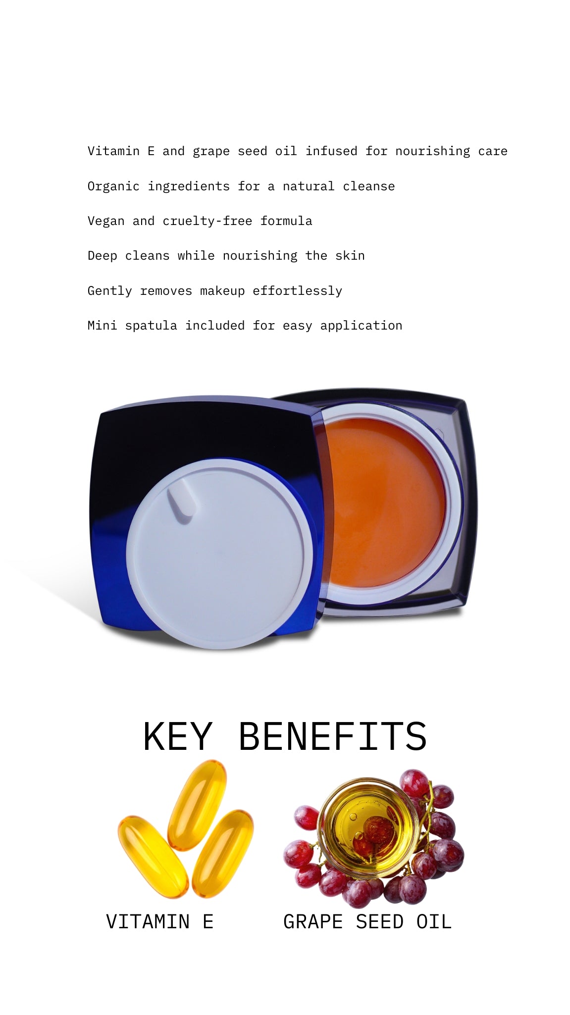 Makeup Scientist Melting Point Cleansing Balm - product benefits infographic
