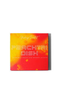 Makeup Scientist Peach Tri Dish eyeshadow palette packaging on a white background