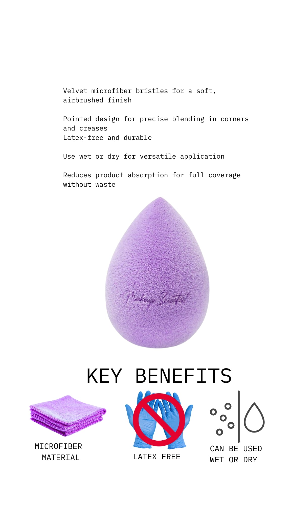 (Be)(Au)(Ty) Sponge by Makeup Scientist - velvet microfiber beauty blending sponge
