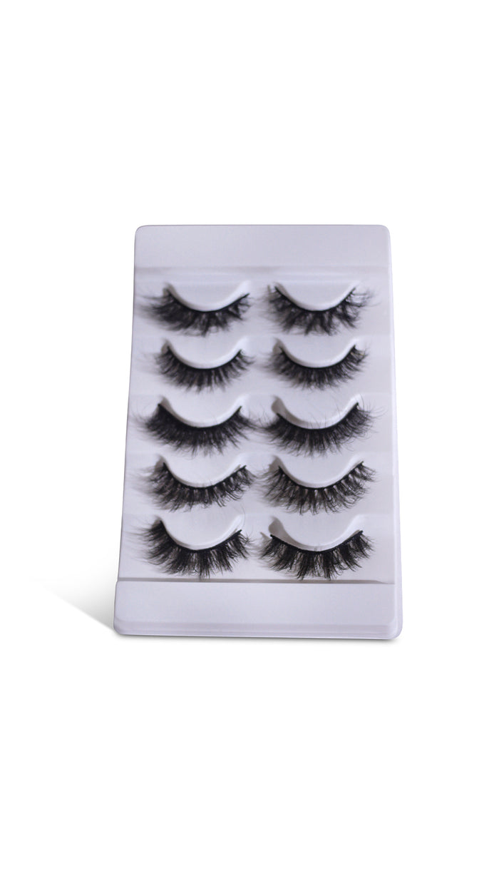 Set of false eyelashes in a packaging box on a white background